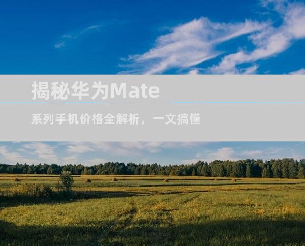 揭秘华为Mate系列手机价格全解析，一文搞懂