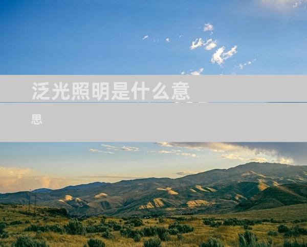 泛光照明是什么意思