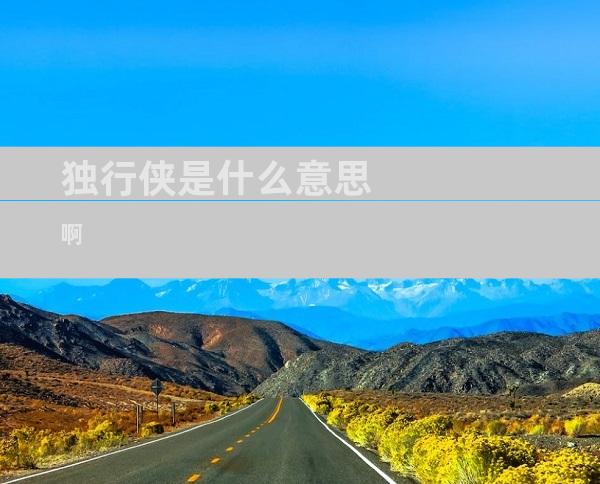 独行侠是什么意思啊